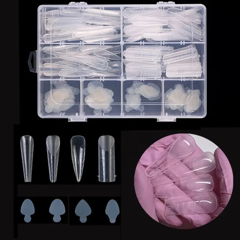 24 Pcs Silicone Gel Pad Trasparent  French Matte  Dual Form