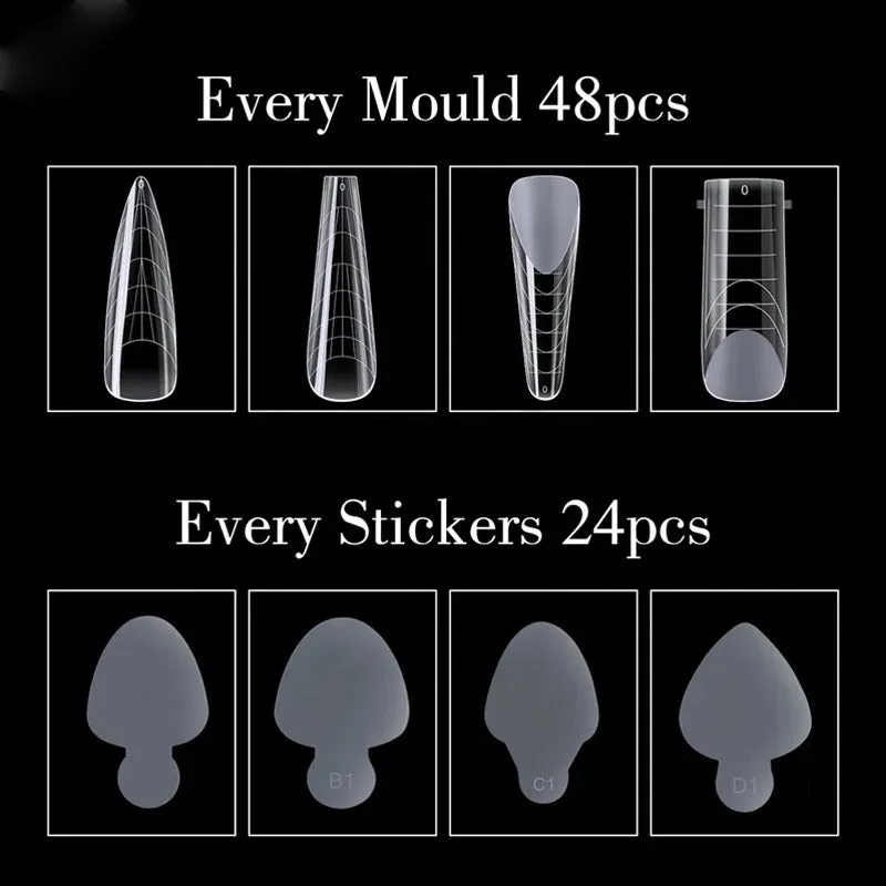 24 Pcs Silicone Gel Pad Trasparent  French Matte  Dual Form