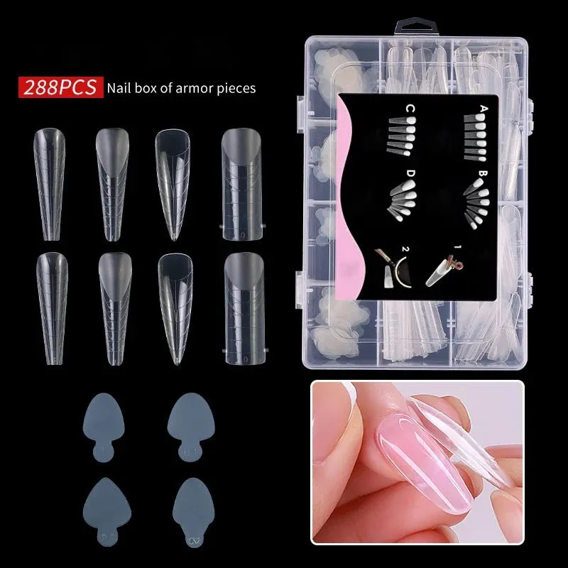 24 Pcs Silicone Gel Pad Trasparent  French Matte  Dual Form