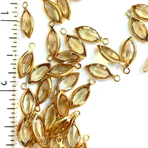 25 pieces of Swarovski Channel Charm in Golden Shadow/Gold 10mmx5mm