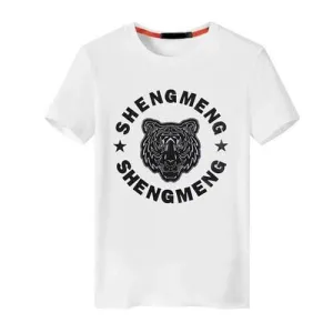 3D Tiger Printed Cotton T Shirts