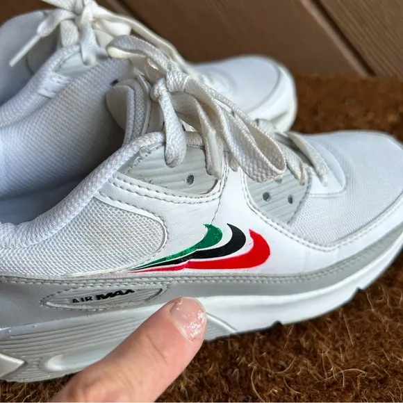 4Y Nike Air Max 90 GS Multi Swoosh White Malachite Red DV3032-100