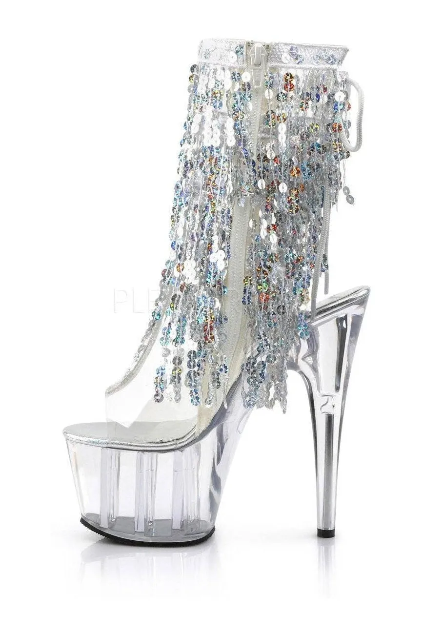 ADORE-1017SQF Platform Boot  | Clear Vinyl