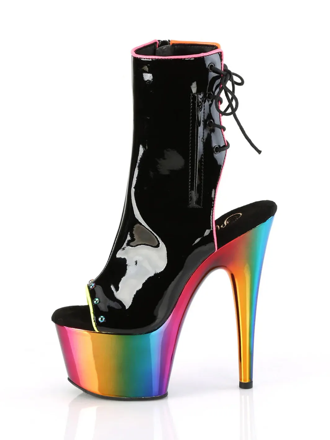 ADORE-1018RC - BLACK PATENT & RAINBOW ✰ PRE ORDER ✰