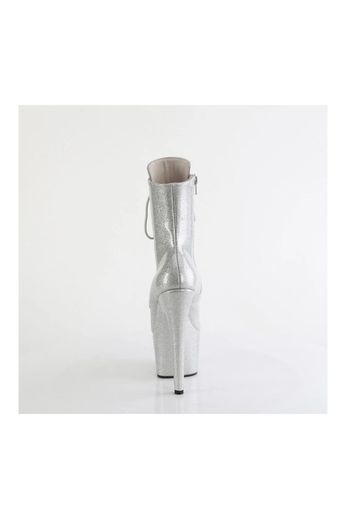 ADORE-1020GP Silver Glitter Patent Ankle Boot