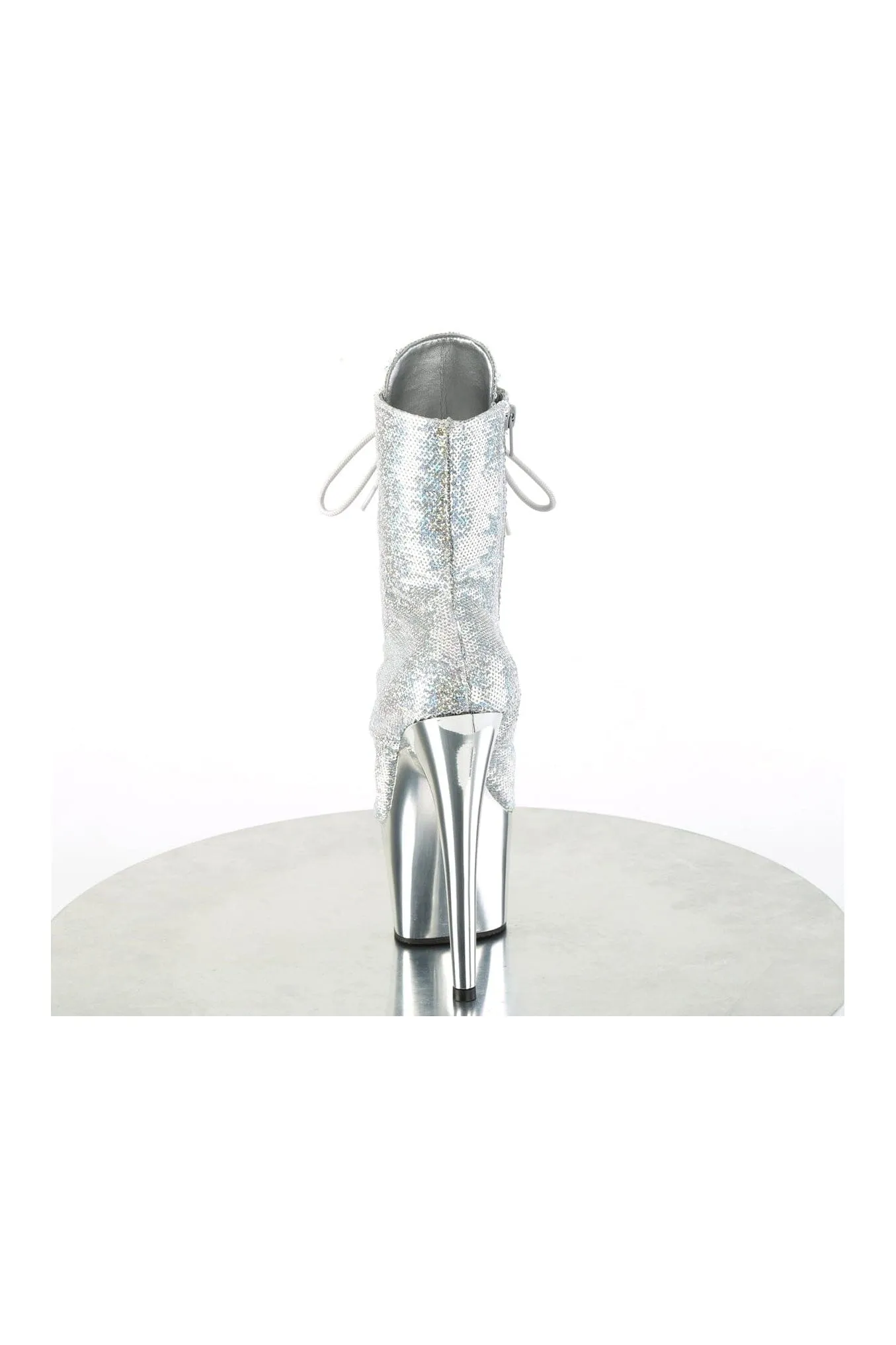 ADORE-1020SQ-02 Silver Sequins Ankle Boot