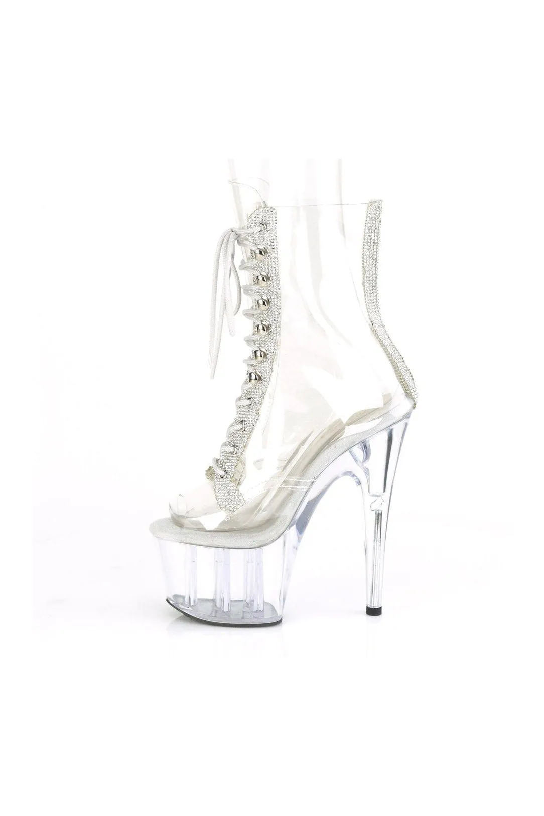 ADORE-1021C-2 Exotic Ankle Boot | Clear Vinyl