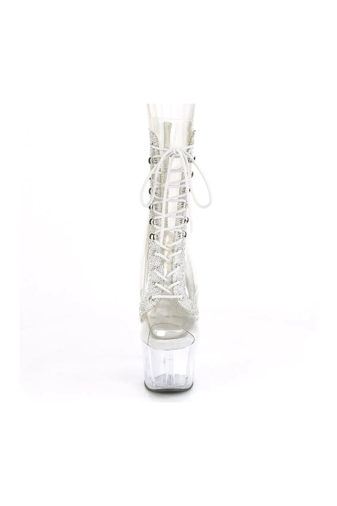 ADORE-1021C-2 Exotic Ankle Boot | Clear Vinyl