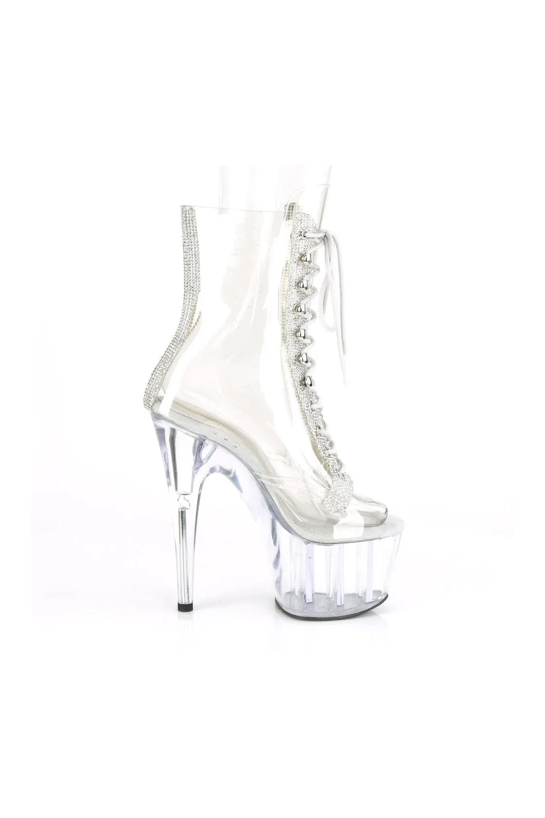 ADORE-1021C-2 Exotic Ankle Boot | Clear Vinyl