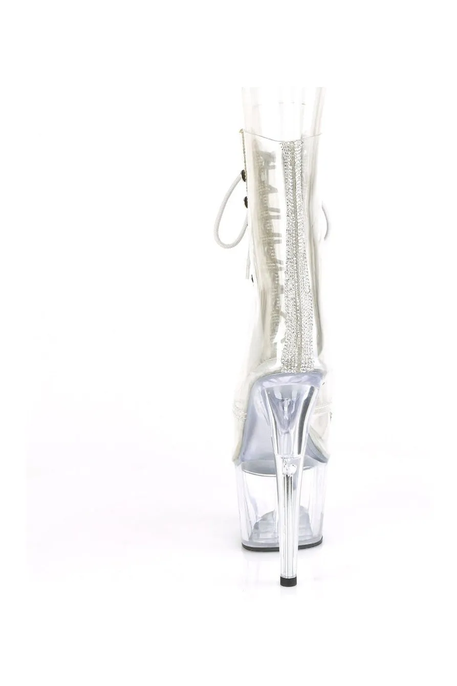 ADORE-1021C-2 Exotic Ankle Boot | Clear Vinyl