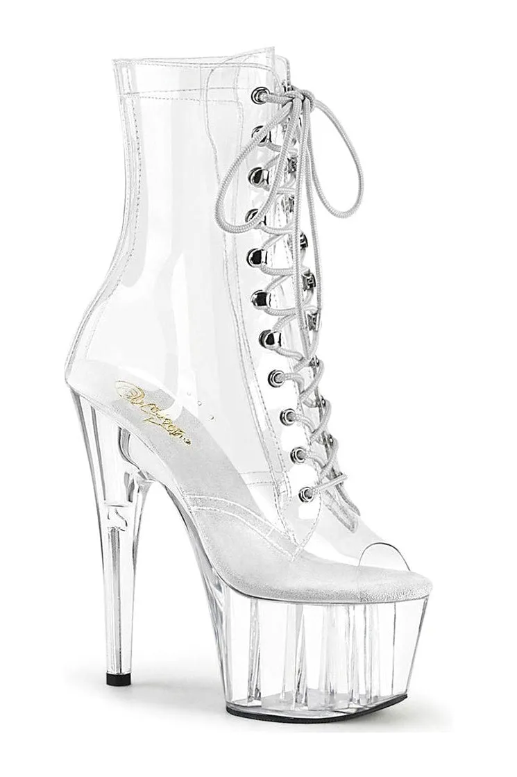 ADORE-1021C Exotic Ankle Boot | Clear Vinyl