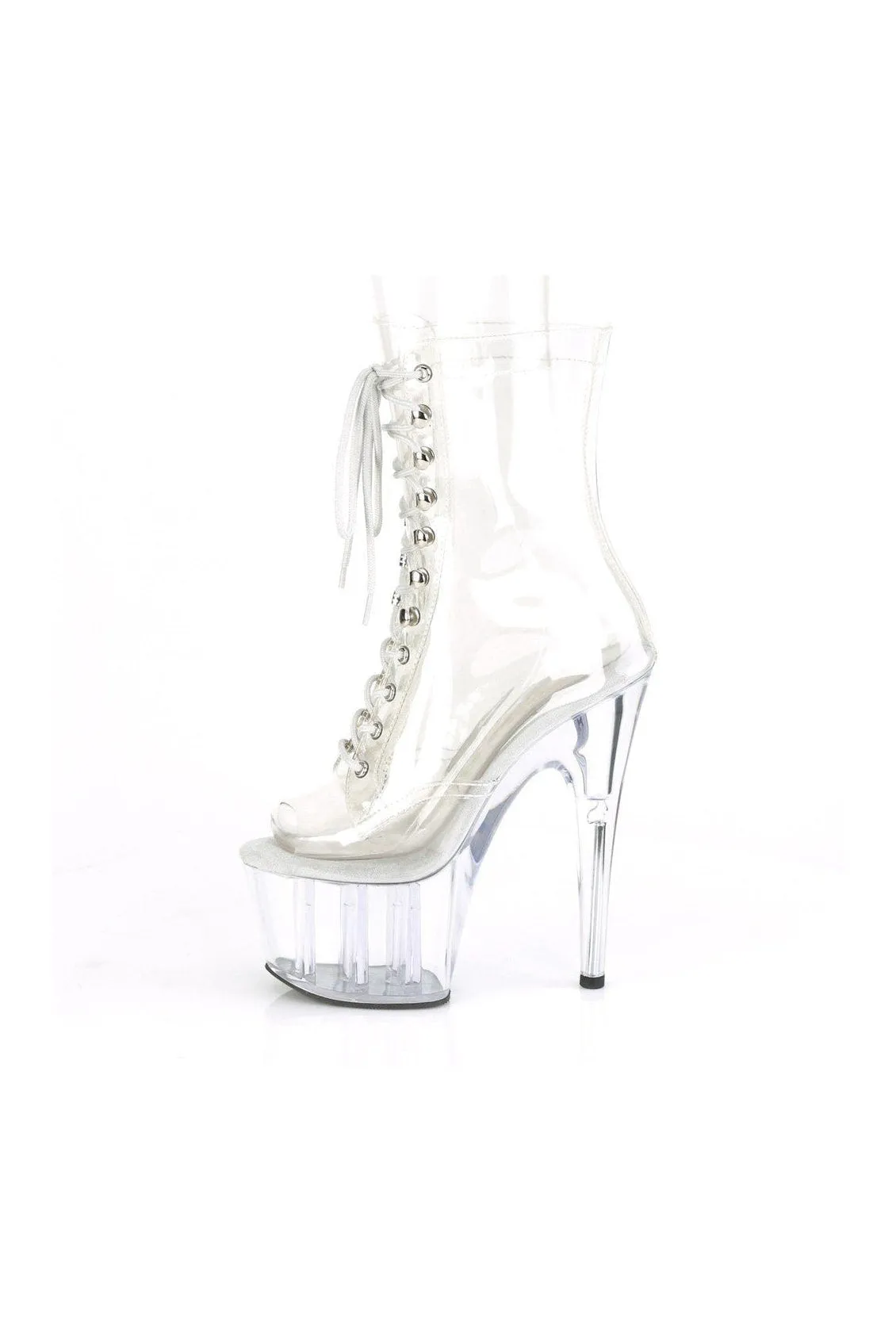 ADORE-1021C Exotic Ankle Boot | Clear Vinyl