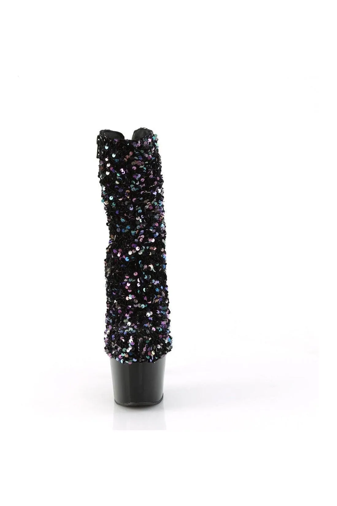 ADORE-1042SQ Black Sequins Ankle Boot