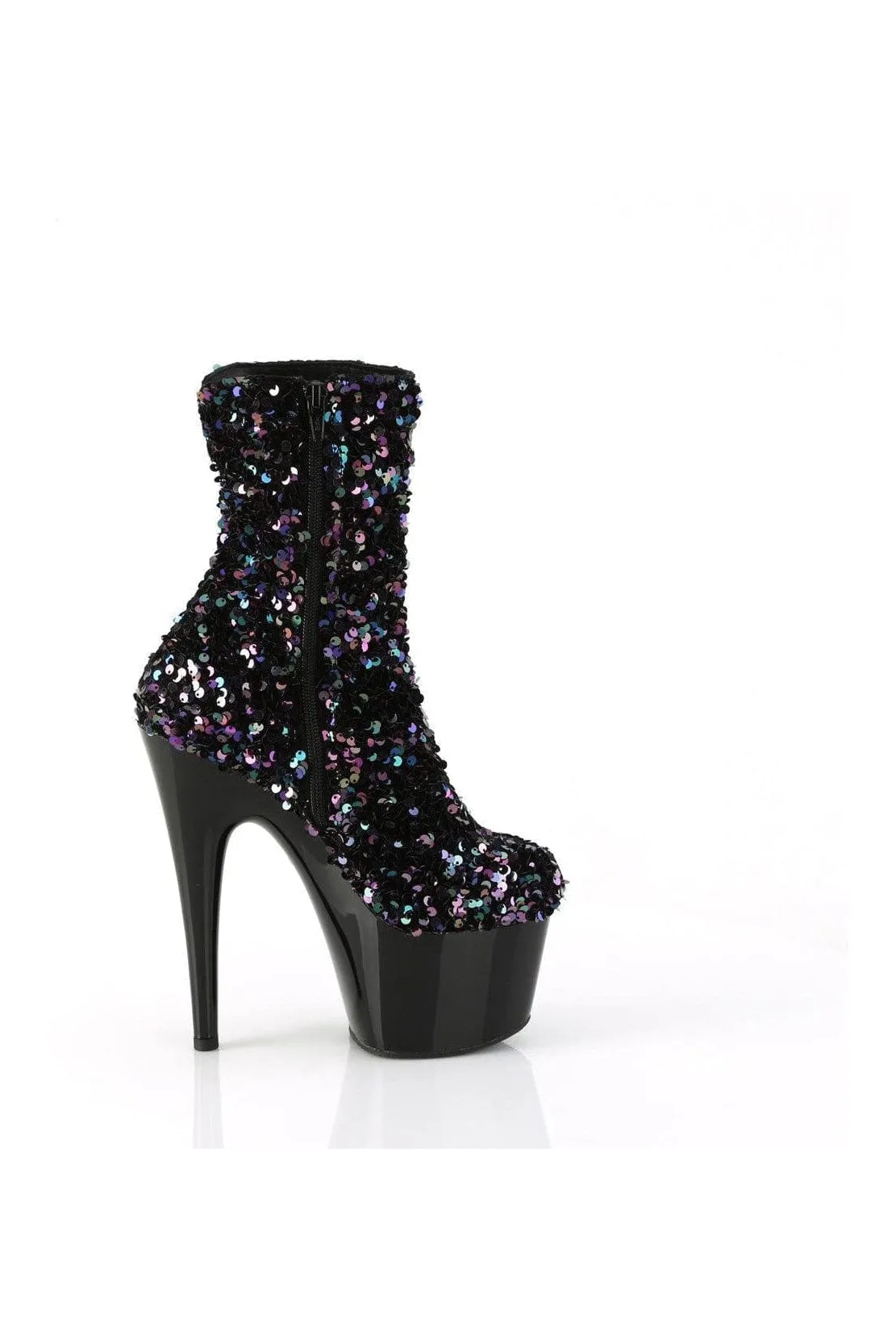 ADORE-1042SQ Black Sequins Ankle Boot