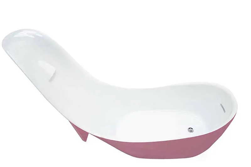 Anzzi Gala 80 in. One Piece Acrylic Freestanding Bathtub in Glossy Pink and White
