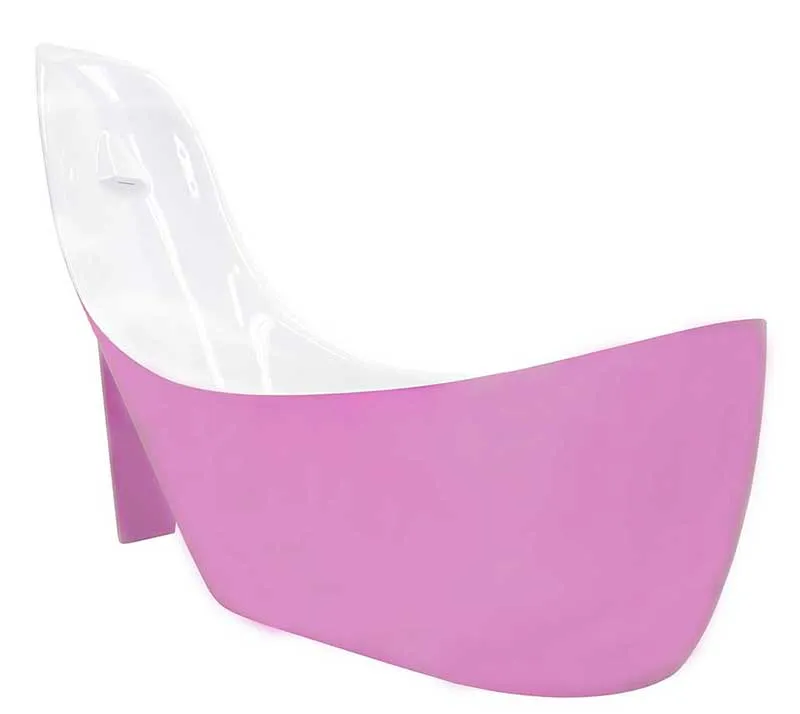 Anzzi Gala 80 in. One Piece Acrylic Freestanding Bathtub in Glossy Pink and White