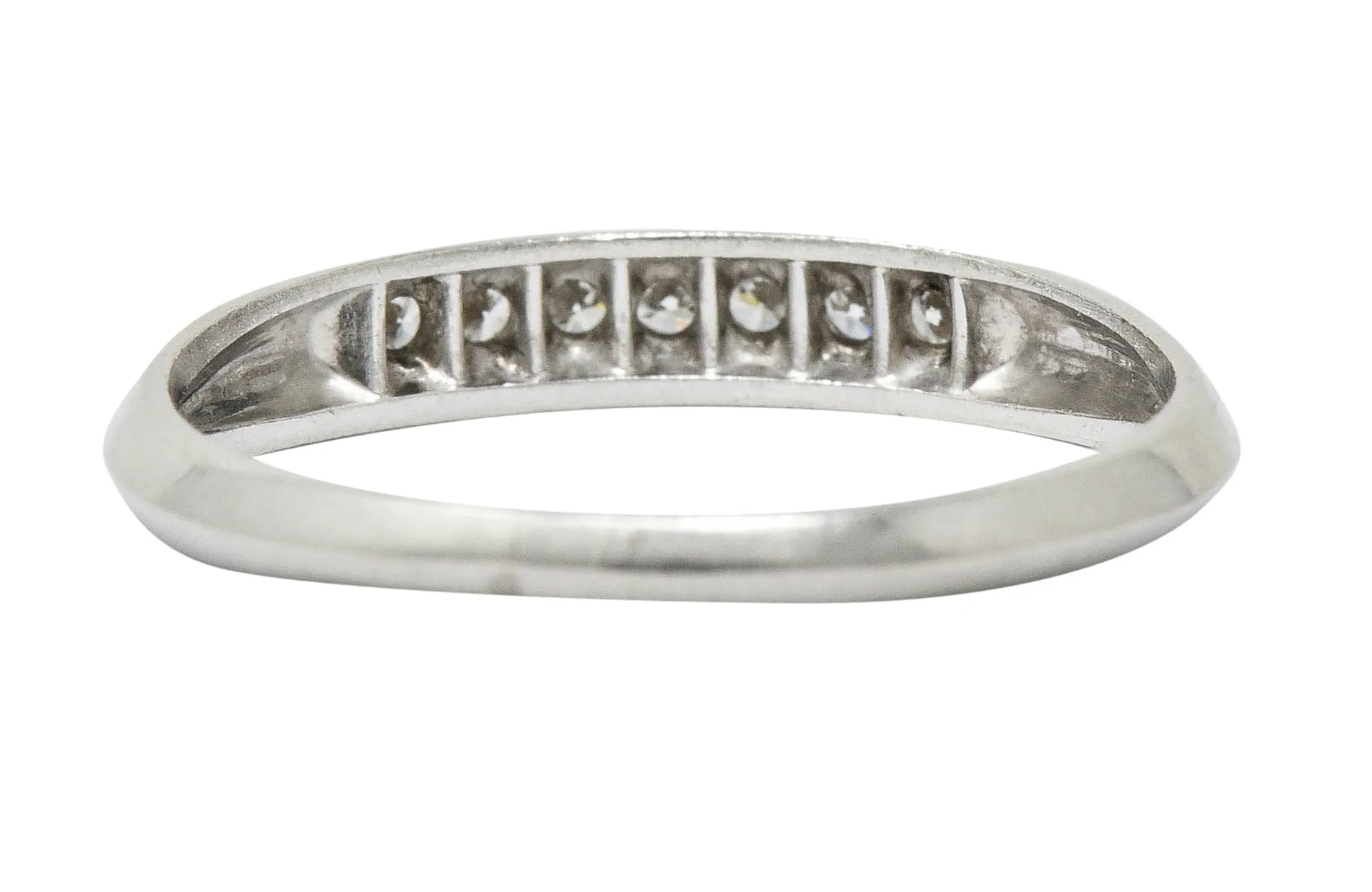 Art Deco 0.18 CTW Diamond Platinum Knife Edge Band Ring