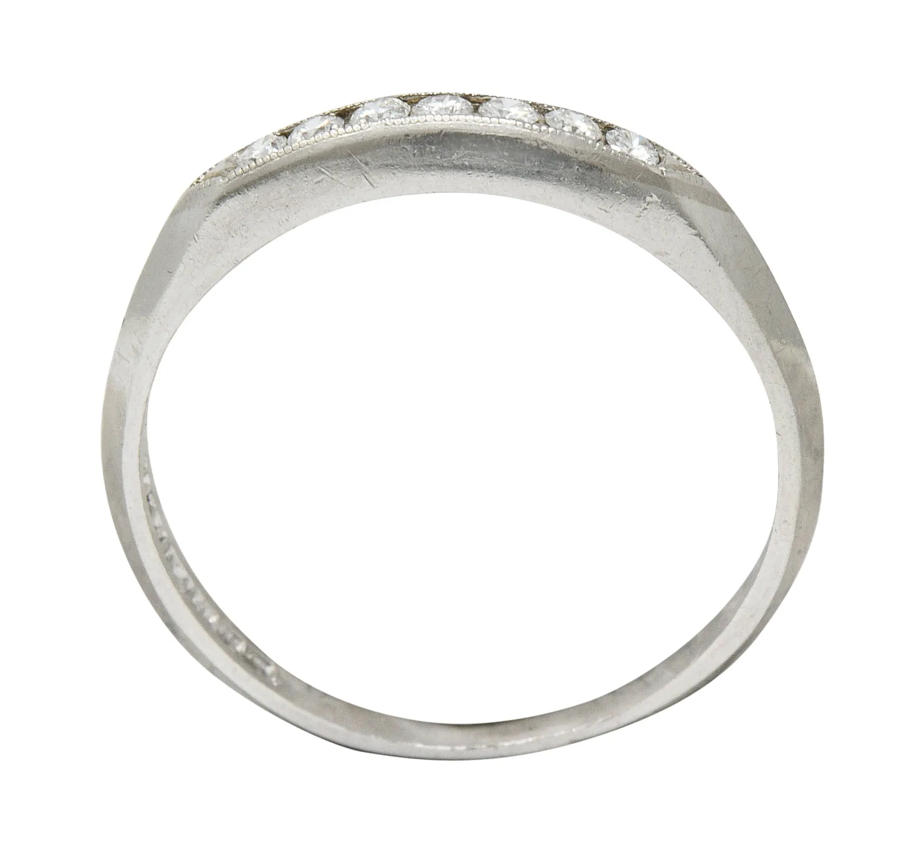 Art Deco 0.18 CTW Diamond Platinum Knife Edge Band Ring