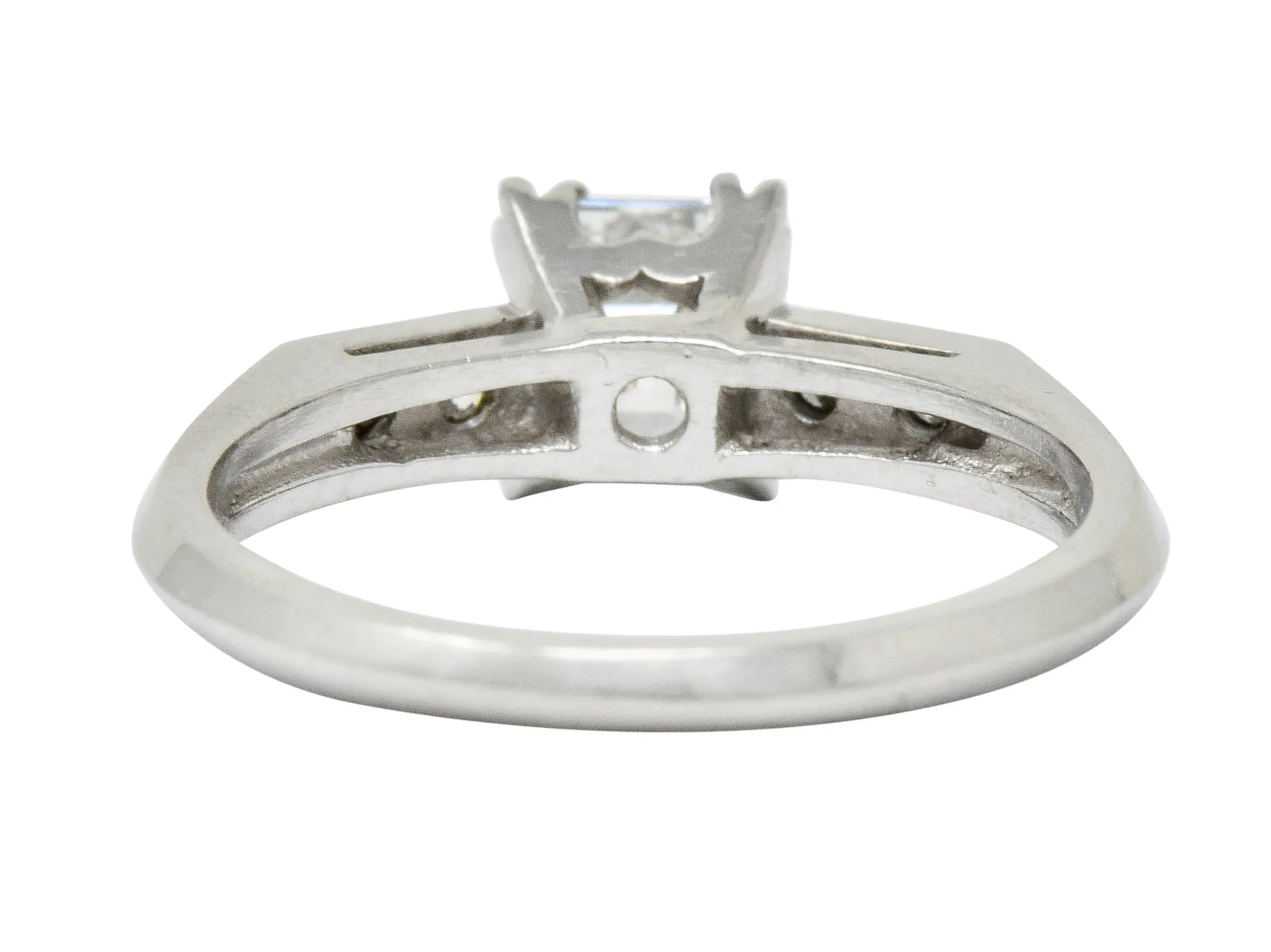 Art Deco 0.96 CTW Asscher Cut Diamond Platinum Engagement Ring GIA