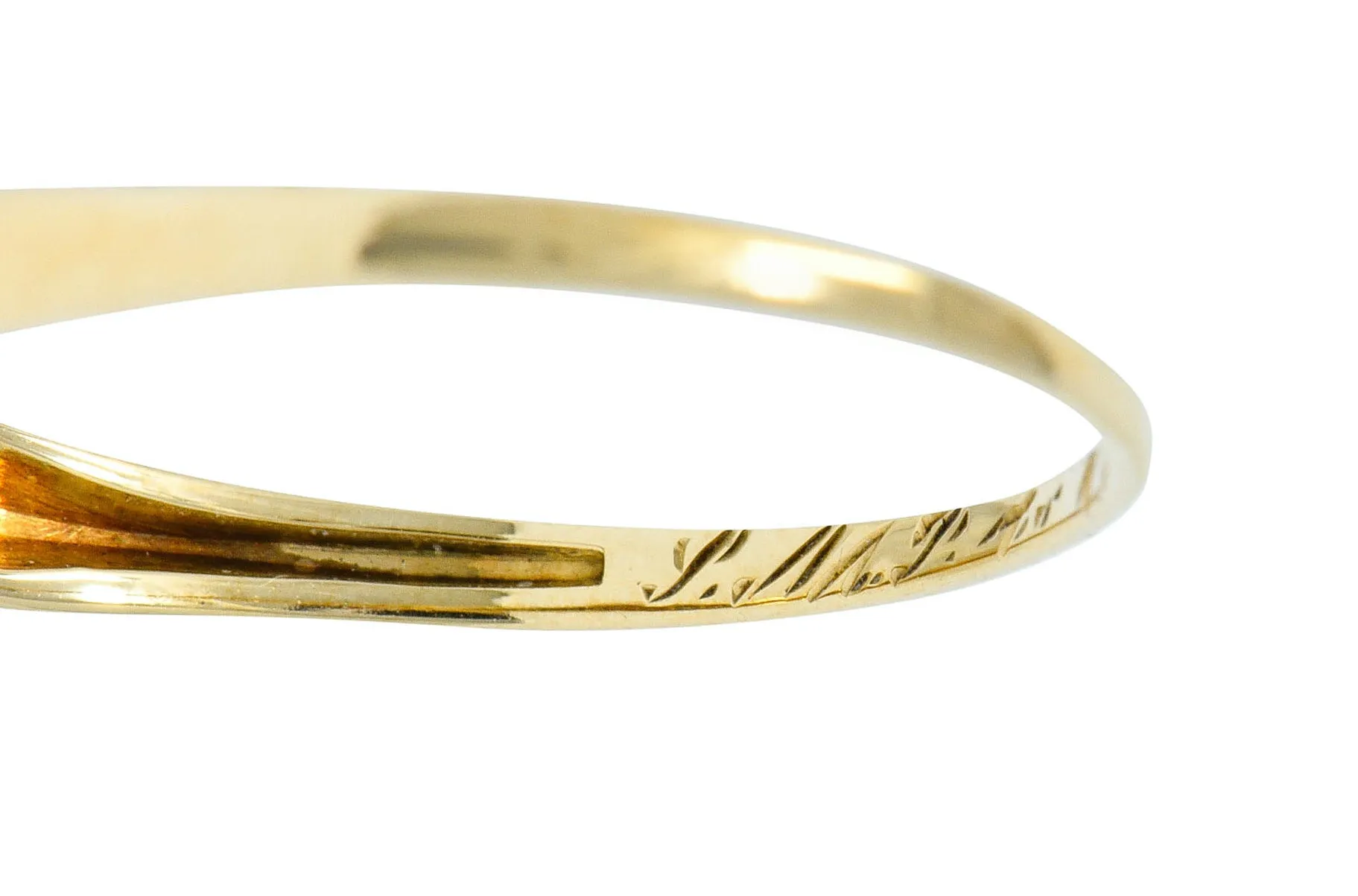 Art Deco Diamond 14 Karat Two-Tone Gold Anniversary Band Ring
