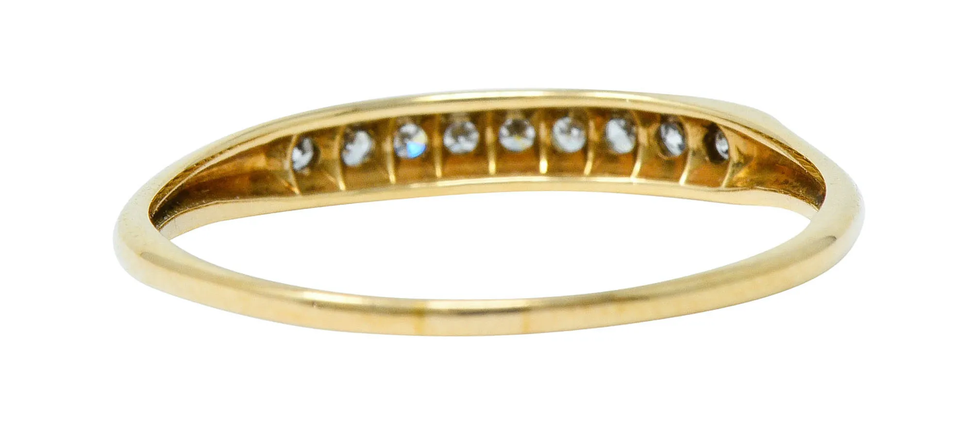 Art Deco Diamond 14 Karat Two-Tone Gold Anniversary Band Ring