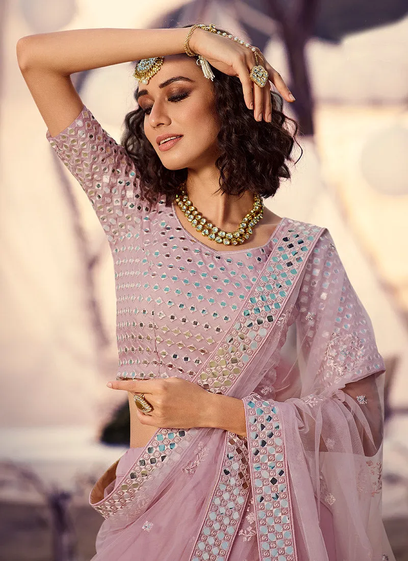Baby Pink Embroidered Lehenga Choli