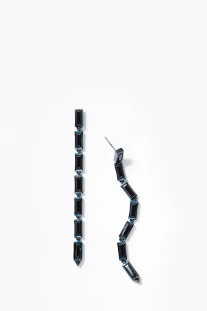 Baguette Stiletto Earrings - Black Spinel