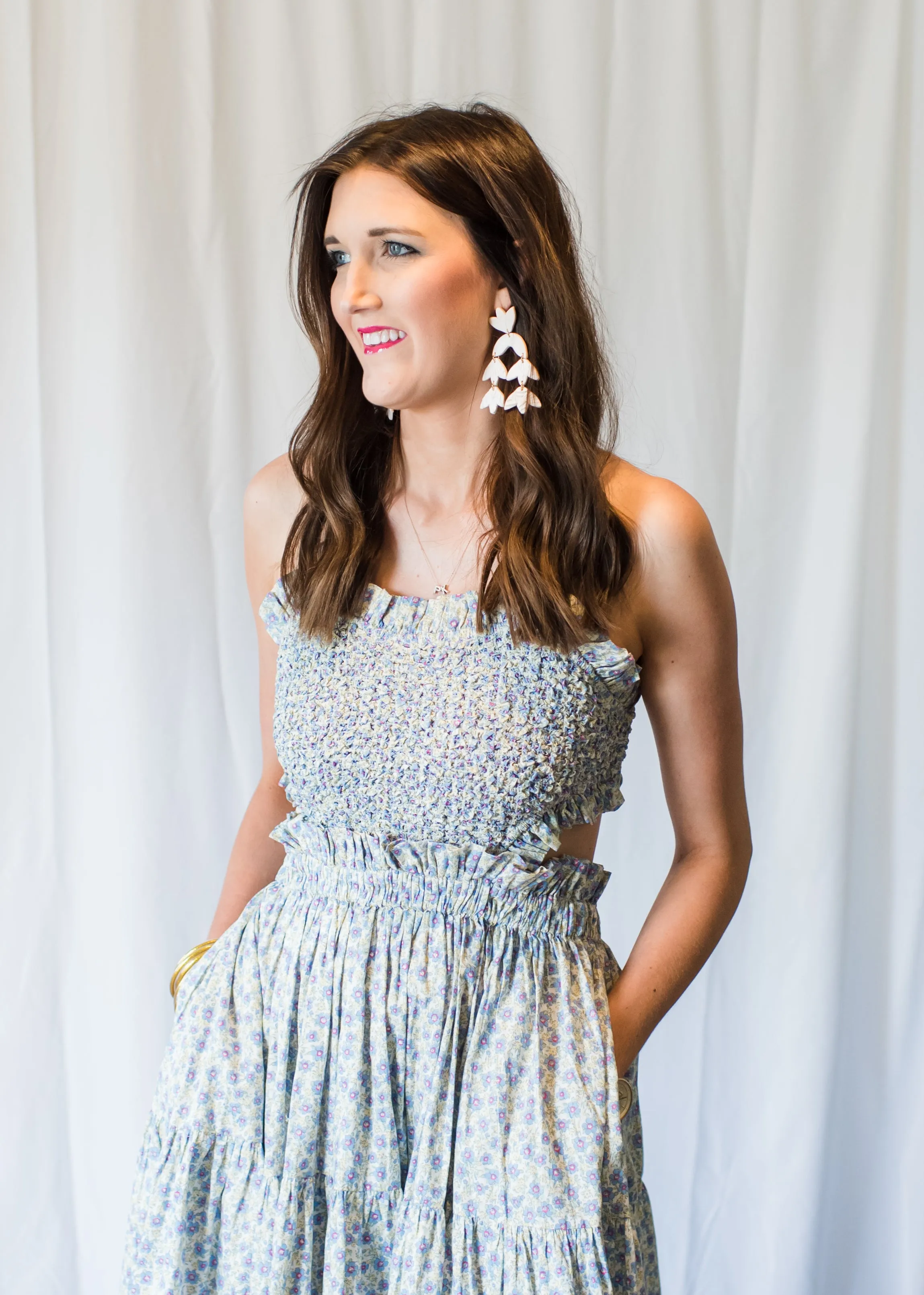 Beaufort Breeze Smocked Blue Floral Dress