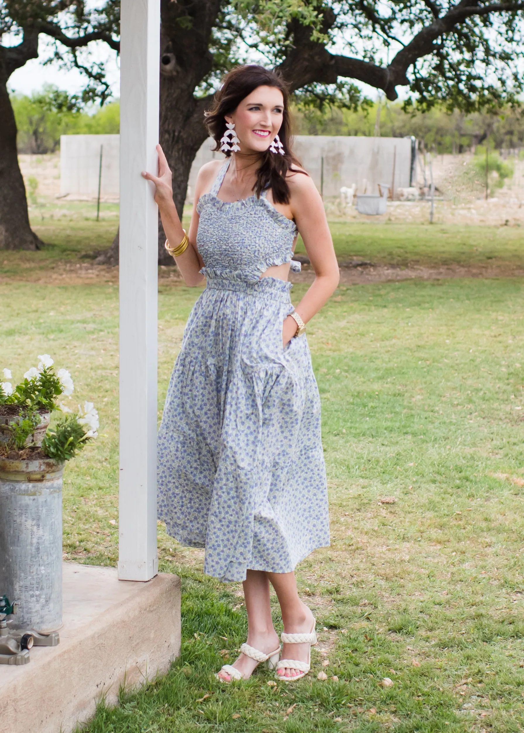 Beaufort Breeze Smocked Blue Floral Dress