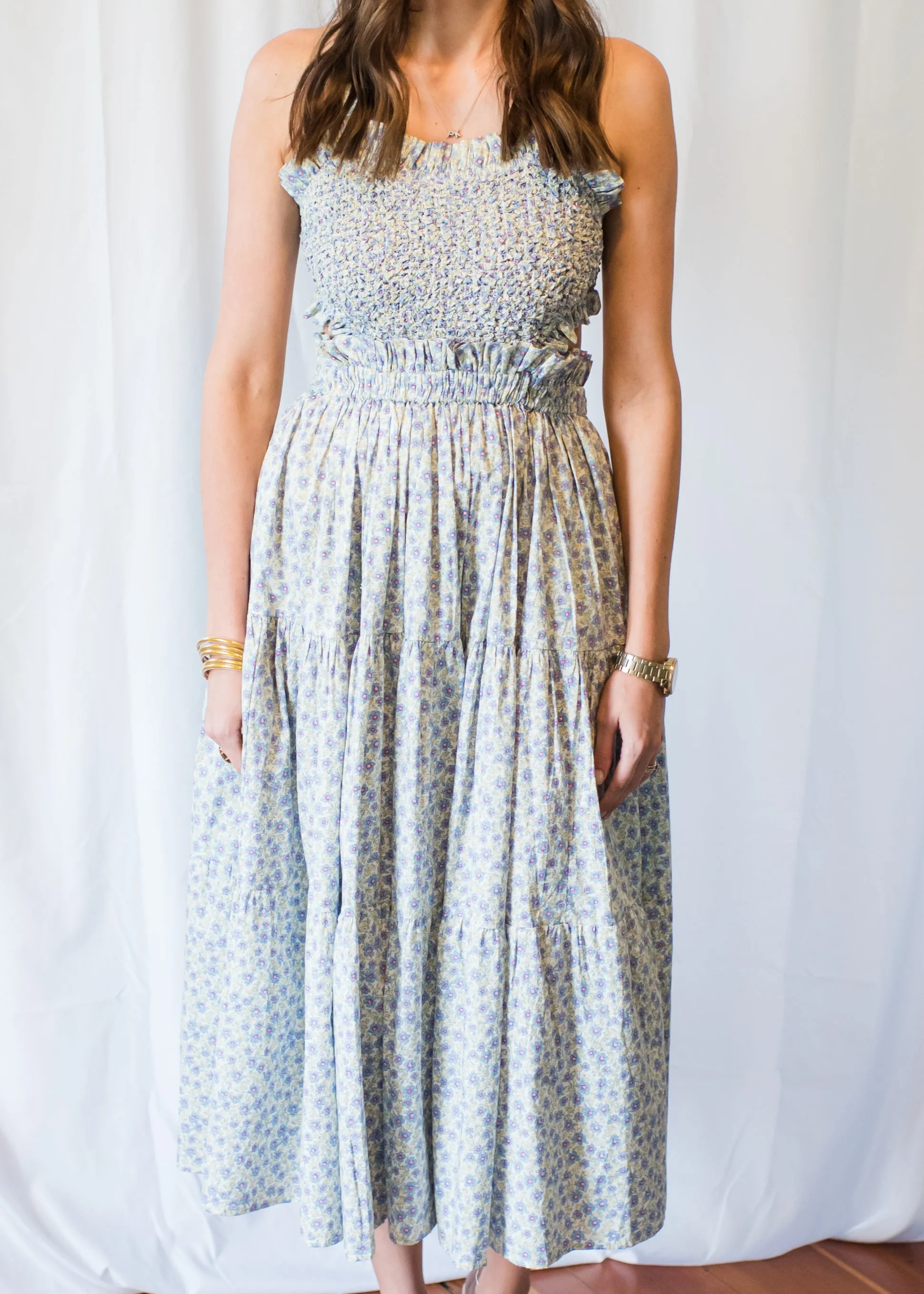 Beaufort Breeze Smocked Blue Floral Dress