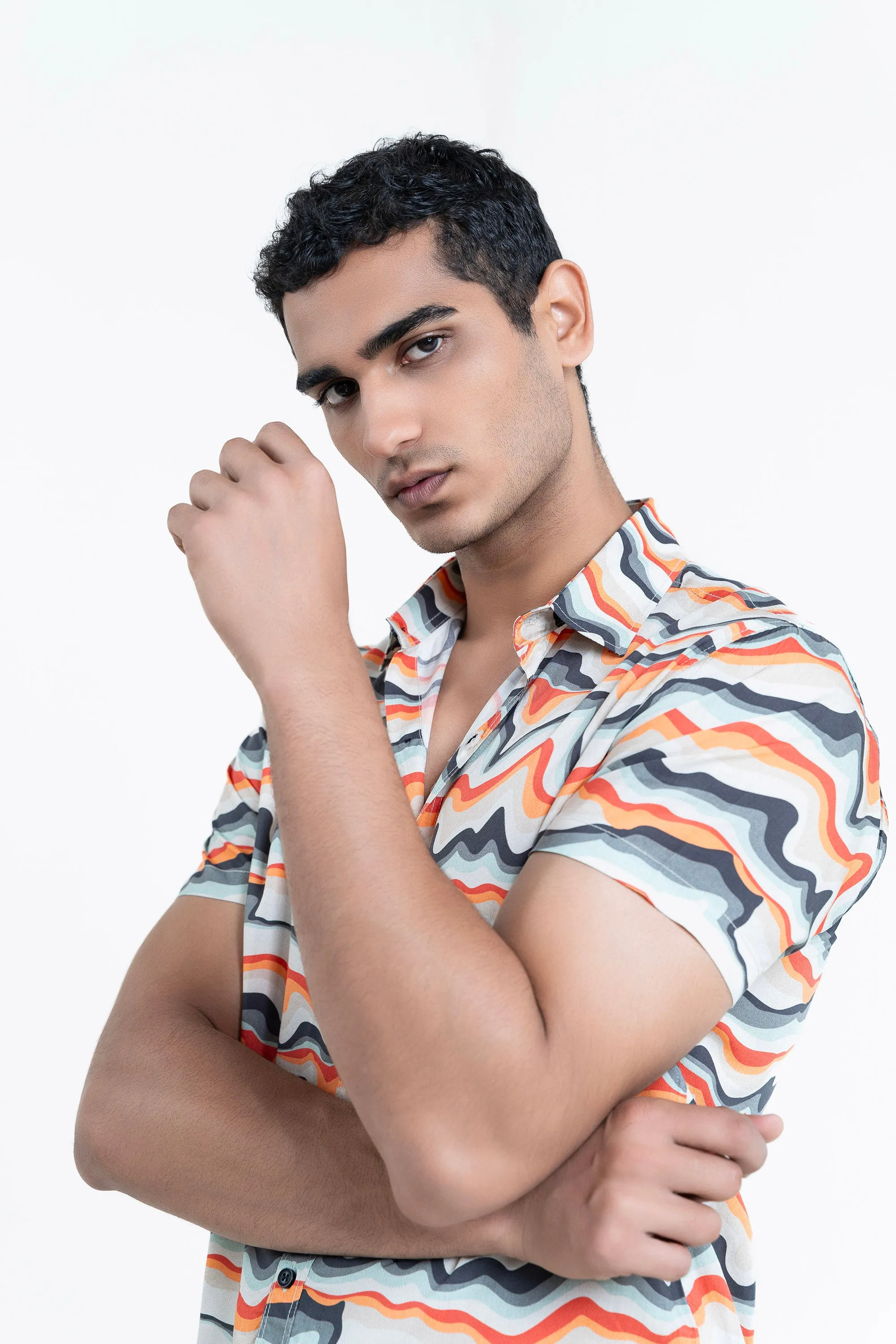 Beige Half Sleeves Casual Shirt