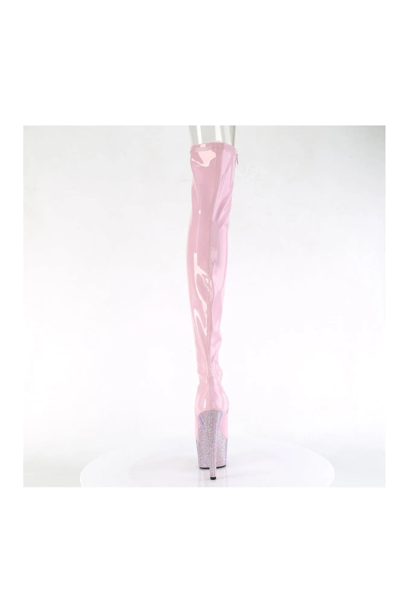 BEJEWELED-3011-7 Pink Patent Thigh Boot