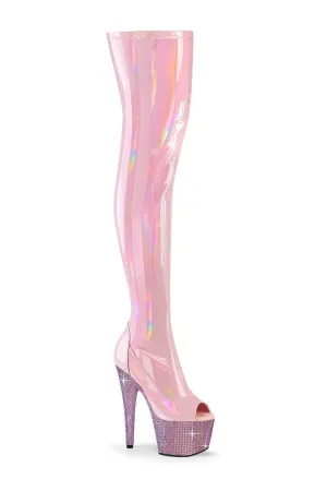 BEJEWELED-3011-7 Pink Patent Thigh Boot