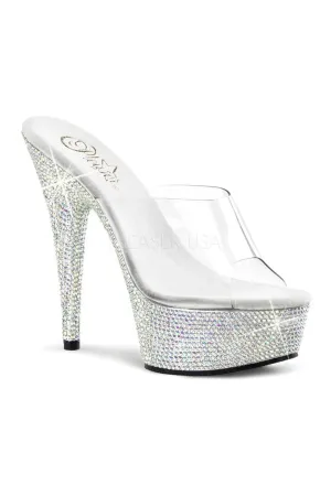 BEJEWELED-601DM Platform Slide  | Clear Vinyl