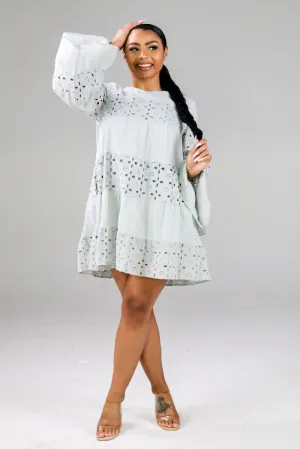 BELL SLEEVE DRESS (Sage) FINAL SALE