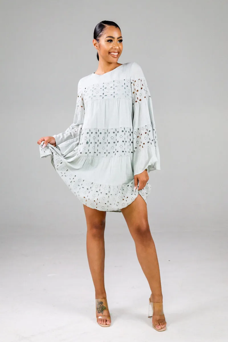 BELL SLEEVE DRESS (Sage) FINAL SALE