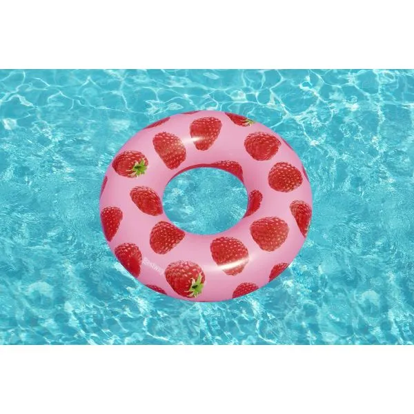Bestway 47"/ 1.19M Scentsational Raspberry Swim Ring (Contents:1 swim tube, repair patch.)