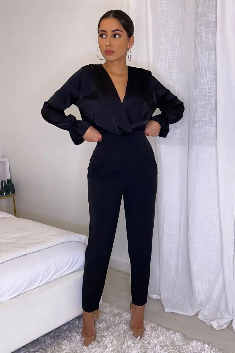 Black Extreme High Waist Tailored Trousers - Yaz