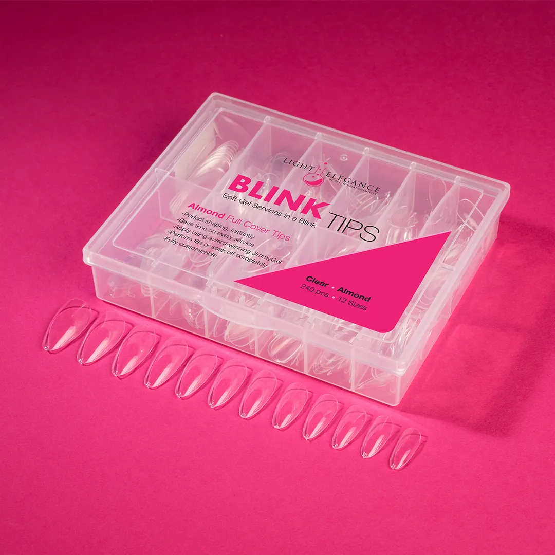 BlinkTips - Almond, 240 pcs Full-Cover Tips
