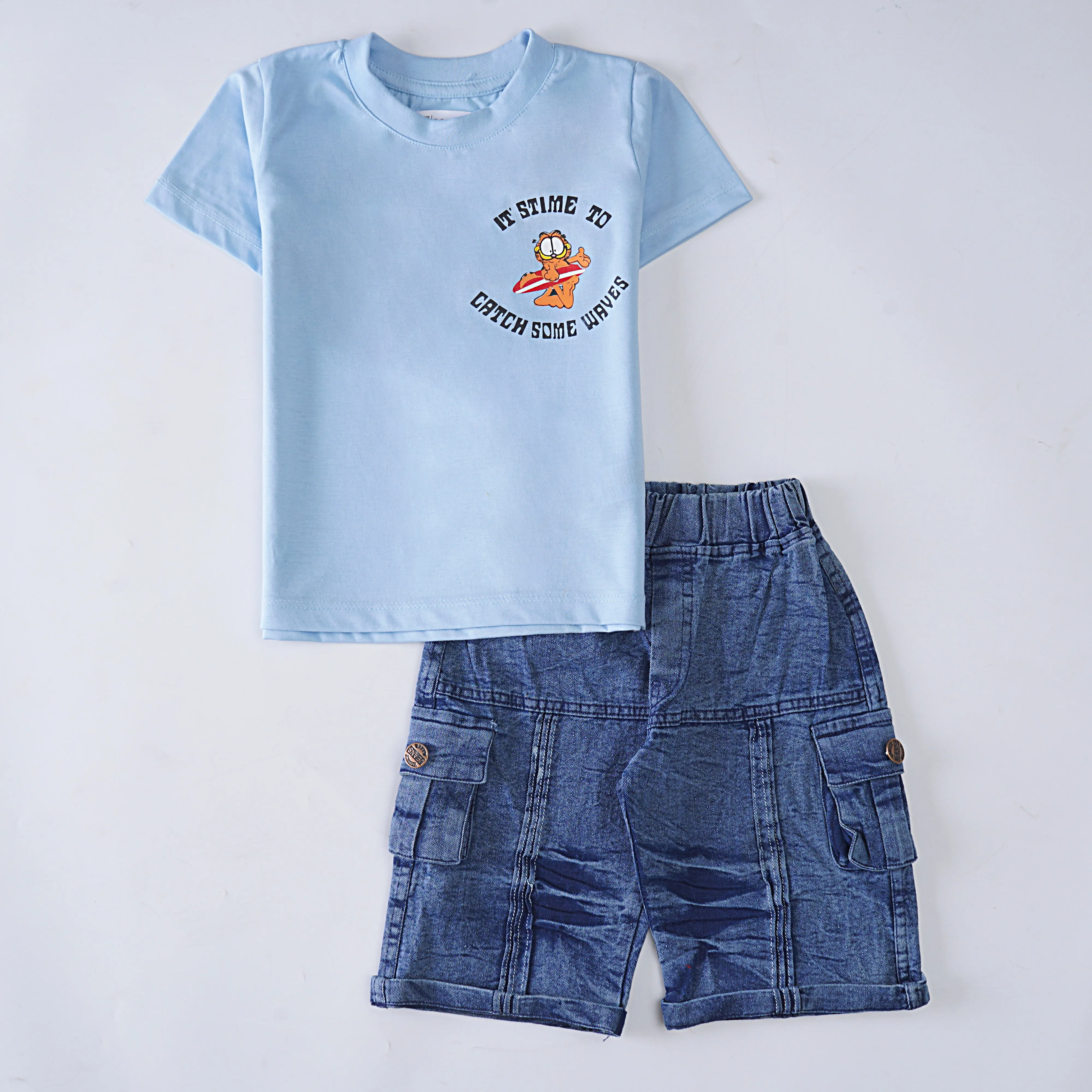 Boys Half Sleeves 2 Piece Suit (Waves)