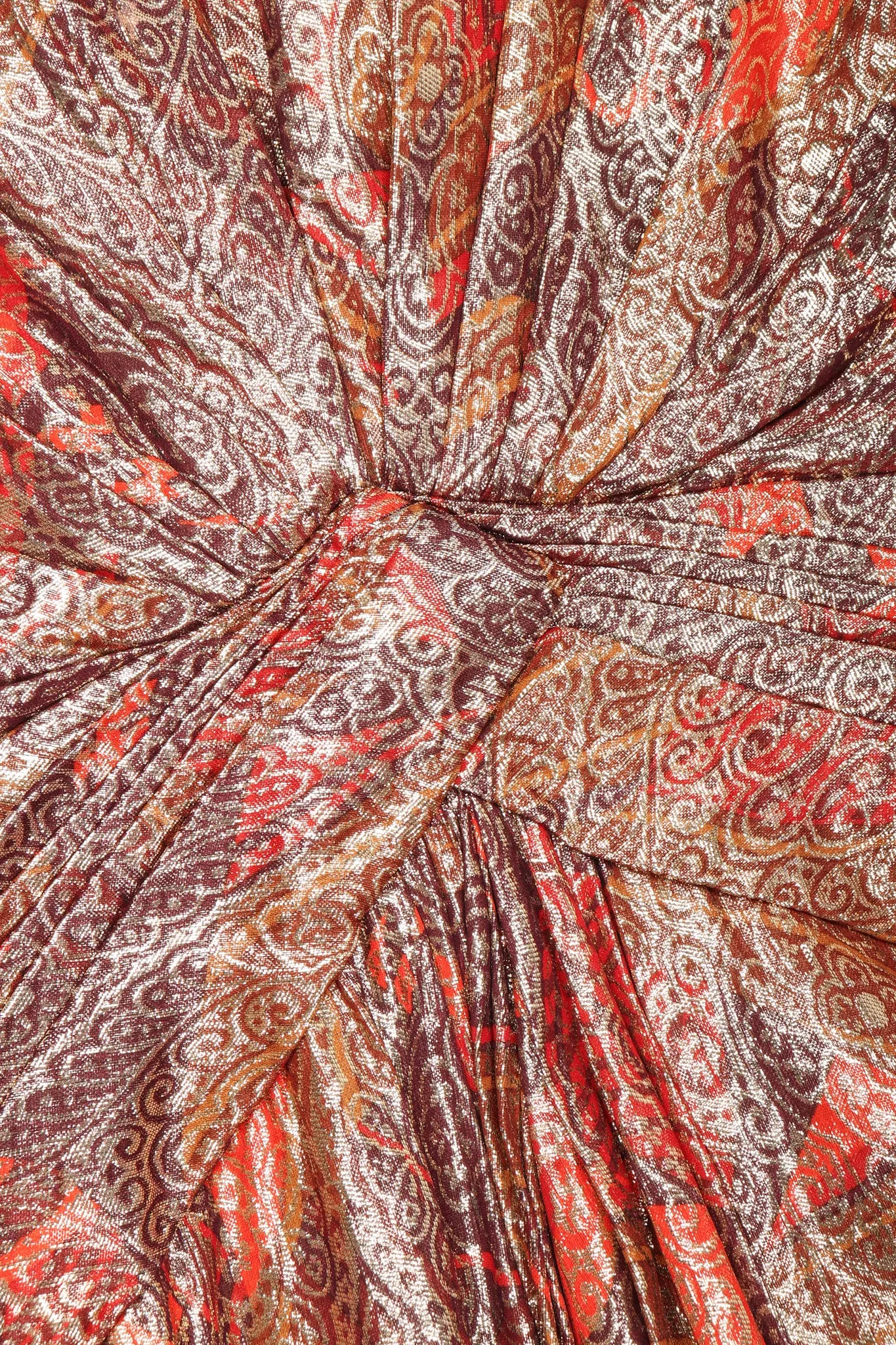 Brocade Lamé Waist Wrap Dress
