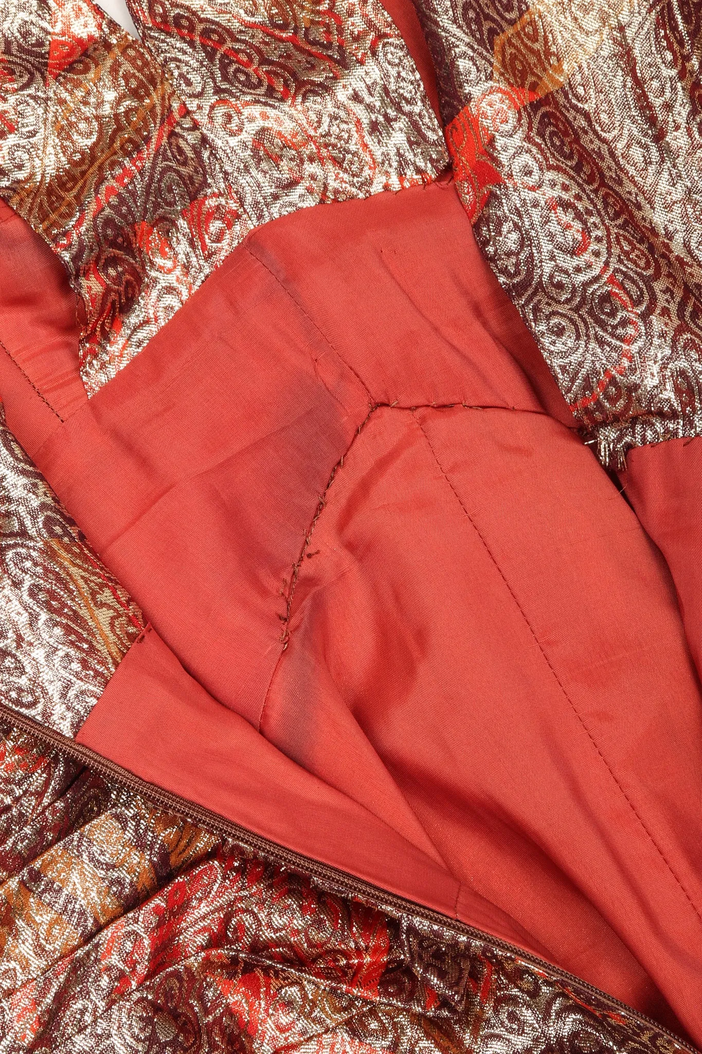 Brocade Lamé Waist Wrap Dress