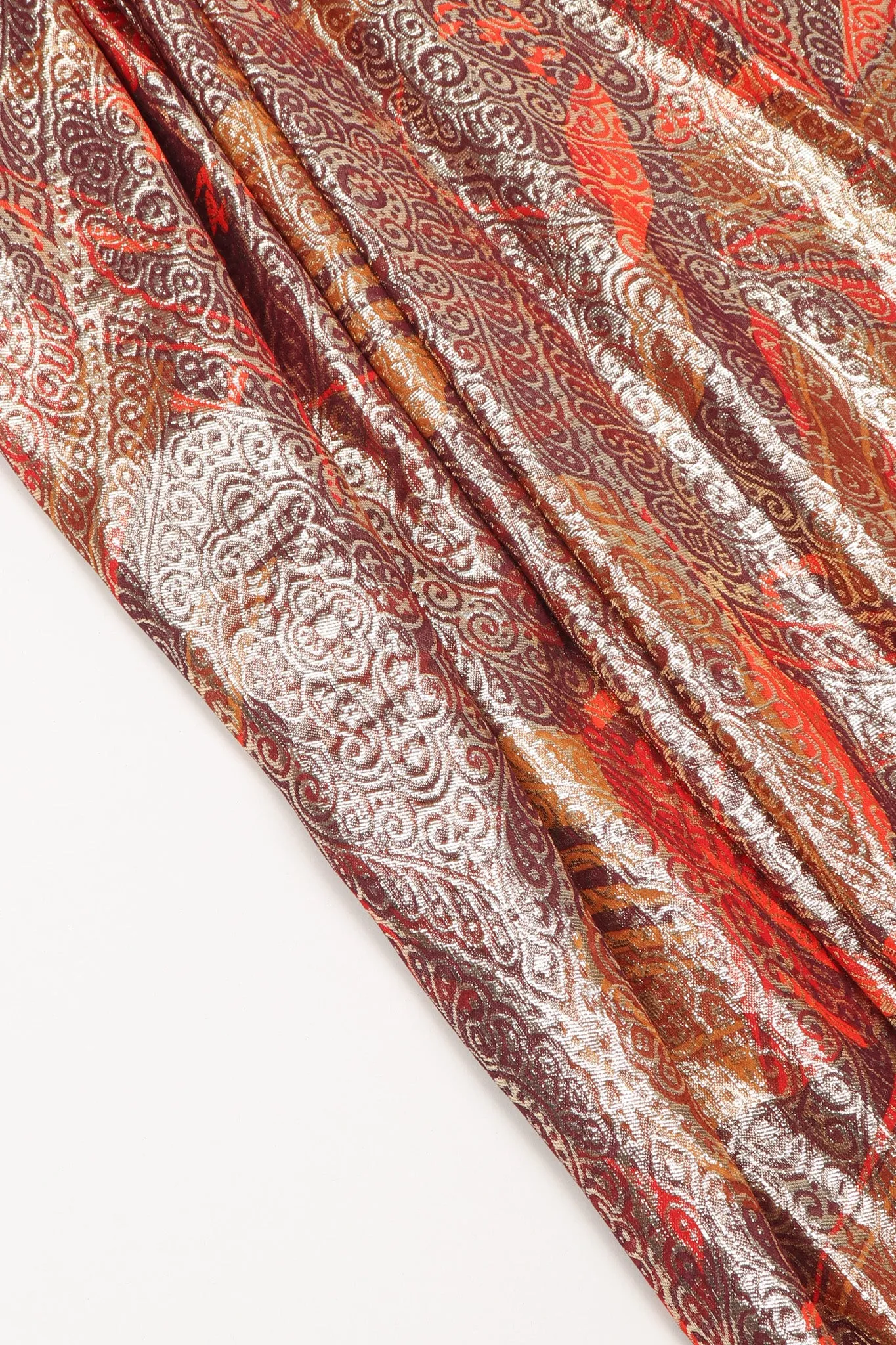 Brocade Lamé Waist Wrap Dress