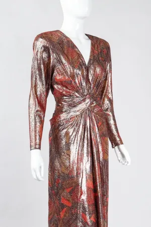 Brocade Lamé Waist Wrap Dress