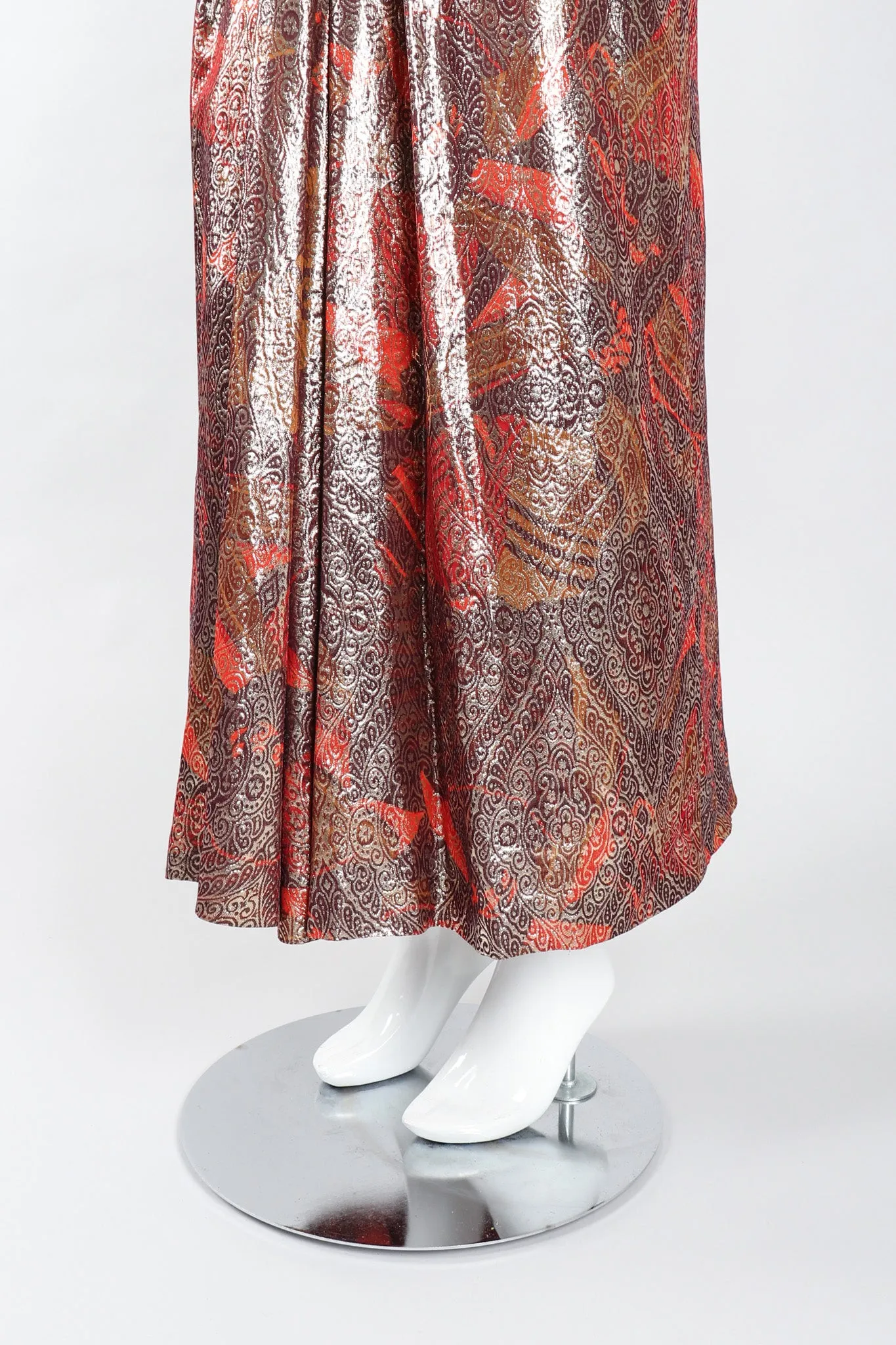 Brocade Lamé Waist Wrap Dress