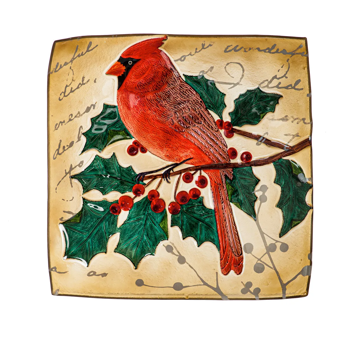 Cardinal Bird Bath Bowl, 16.5" Square