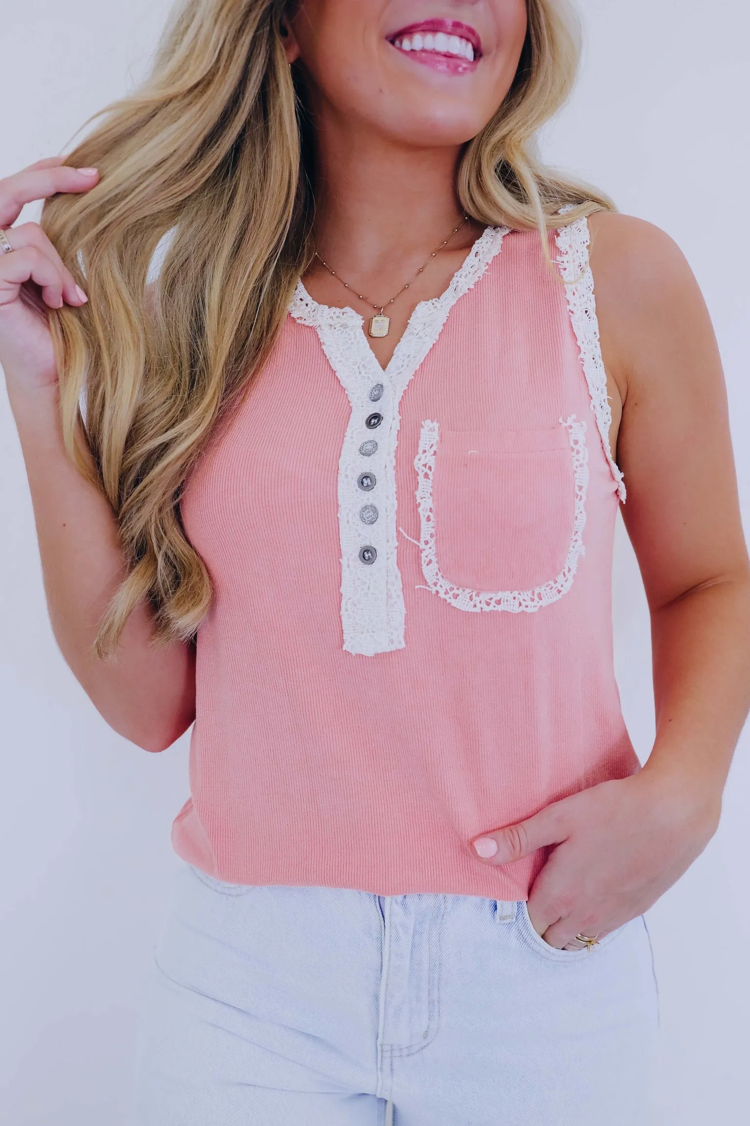 Carter Crochet Micro Ribbed Tank By Pol - 3 Colors