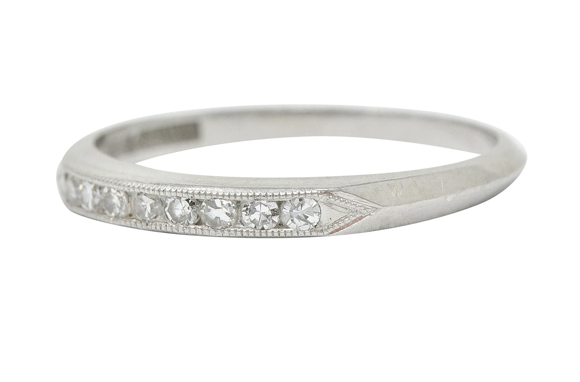 C.D. Peacock Art Deco Diamond Platinum Channel Band Ring