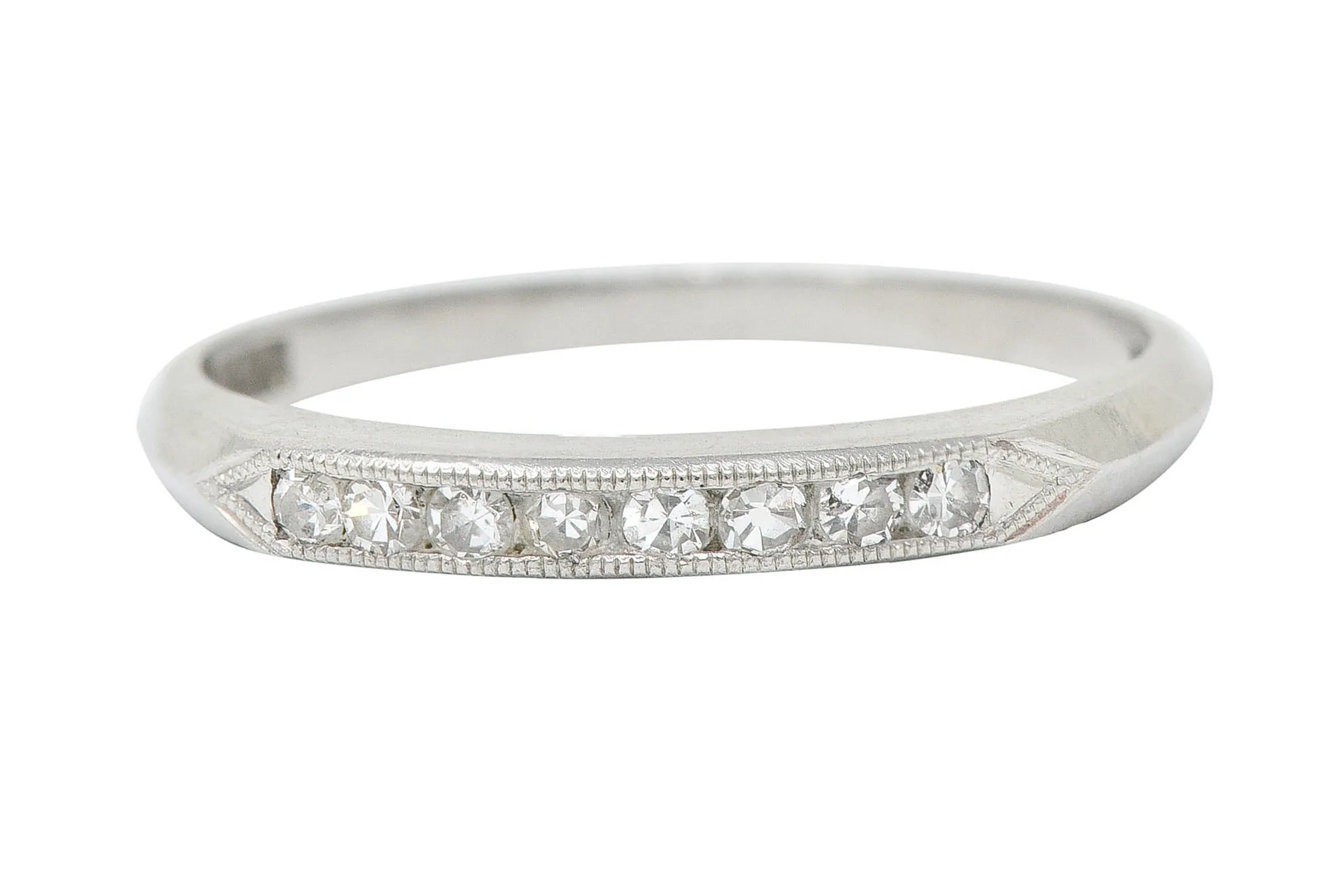 C.D. Peacock Art Deco Diamond Platinum Channel Band Ring