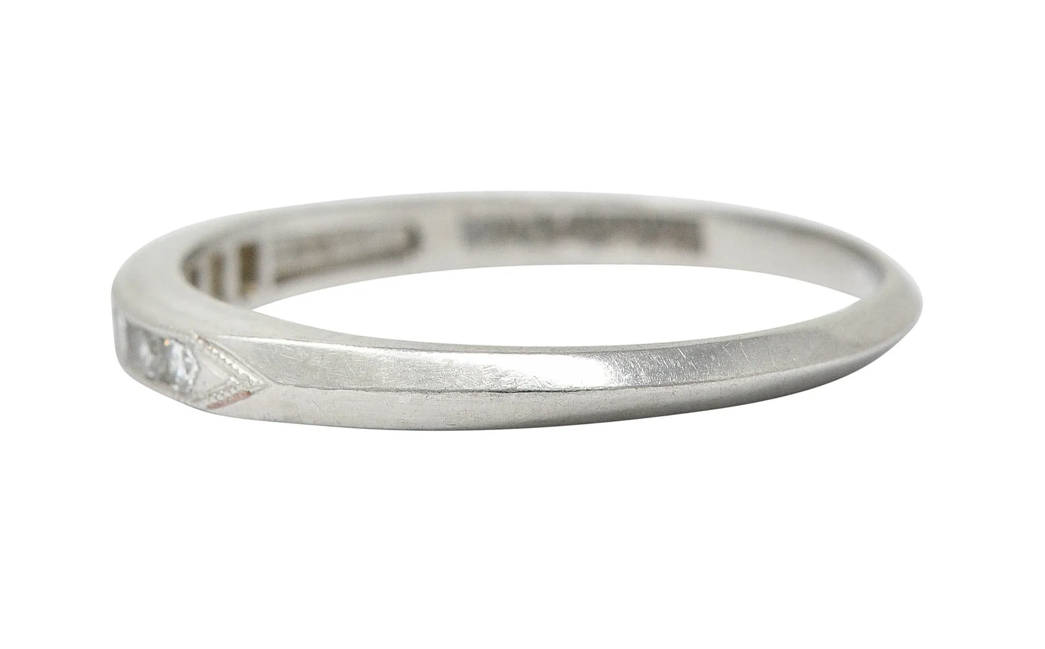 C.D. Peacock Art Deco Diamond Platinum Channel Band Ring